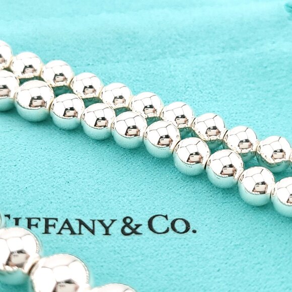 Tiffany & Co Sterling Silver Graduated Ball Bead Beaded Hardwear 16.25' Necklace - Picture 8 of 9